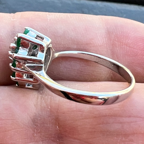 VINTAGE 14K DESIGNER PEAR EMERALD DIAMOND RING ENGAGEMENT PROMISE ANNIVERSARY - Picture 12 of 16